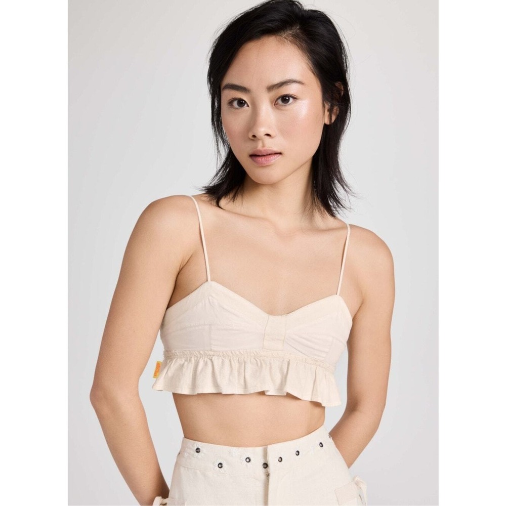 Agua Bendita Mae Tout Crop‎ Top Ivory Size M NWT
